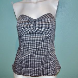 white house black market strapless peplum top